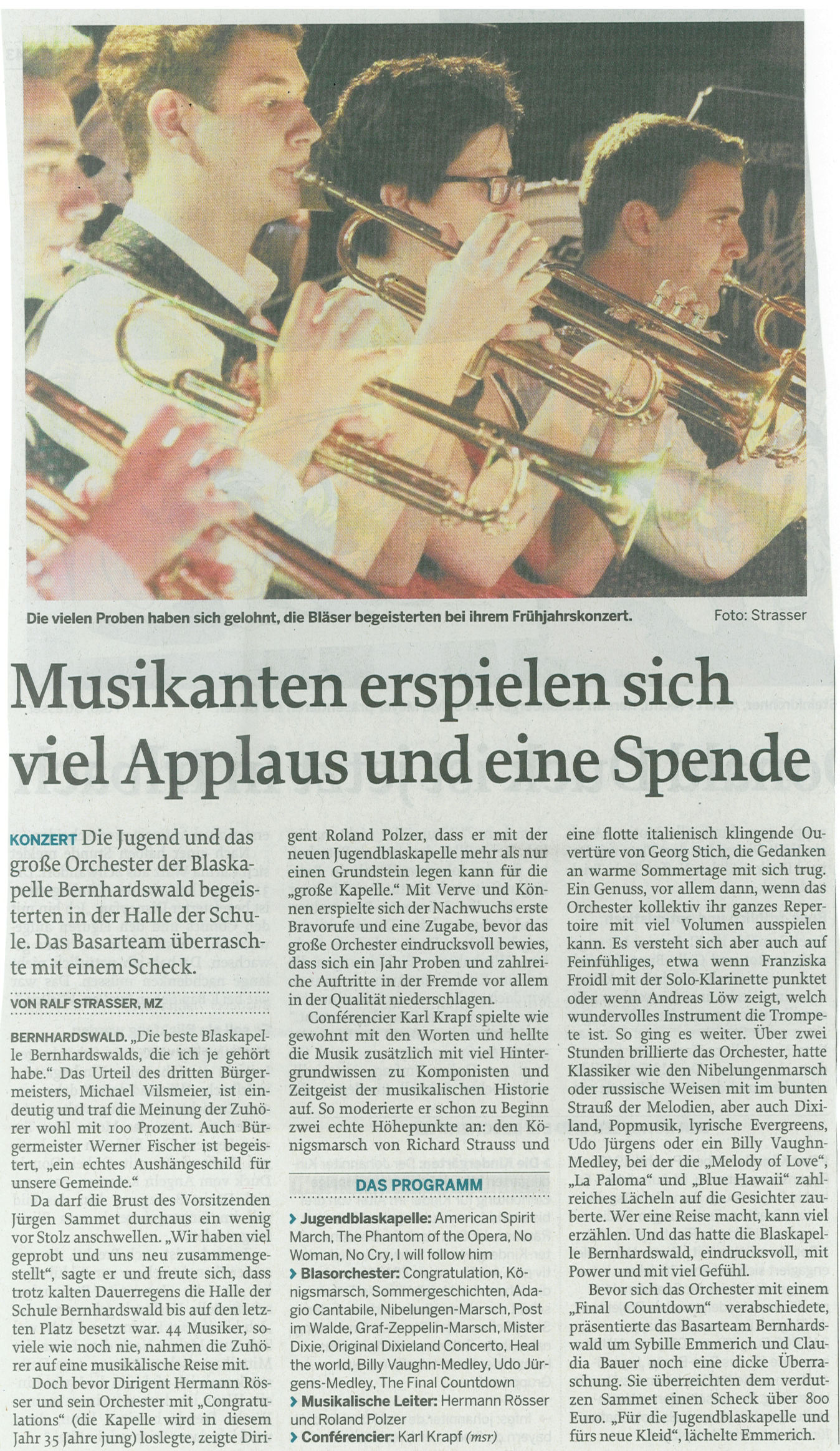 Zeitungsbericht Konzert 2016